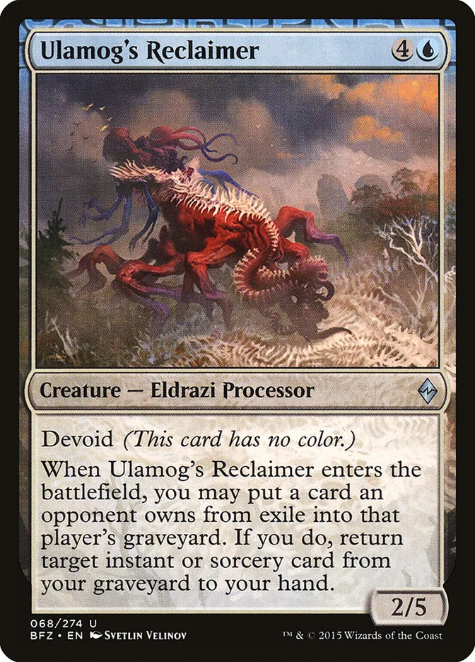 2015 Battle for Zendikar Ulamog's Reclaimer #68 uncommon card image