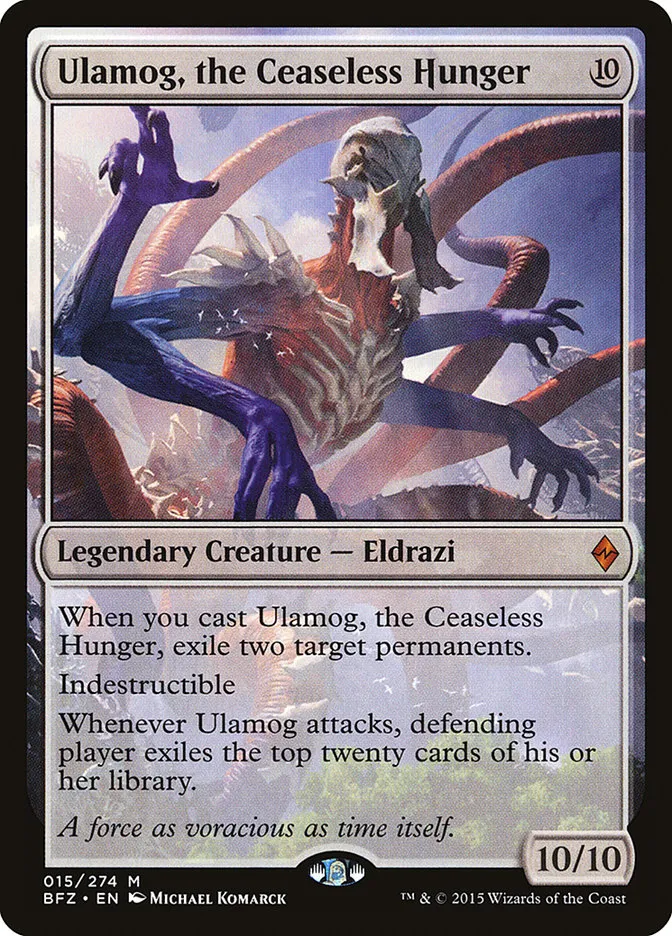 2015 Battle for Zendikar Ulamog, the Ceaseless Hunger [Foil] mythic #15 mythic card image