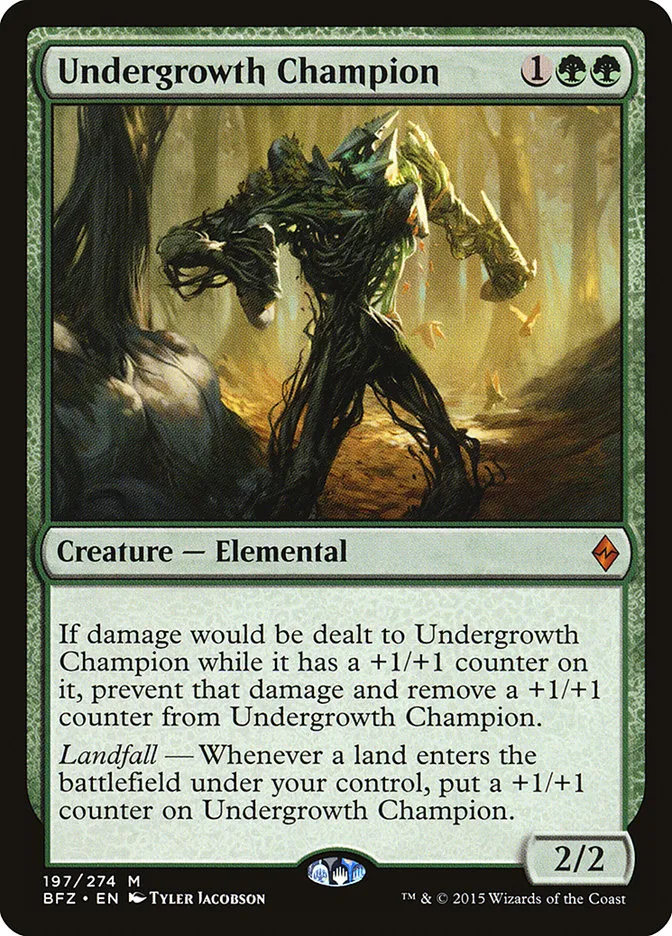 2015 Battle for Zendikar Undergrowth Champion #197 mythic card image
