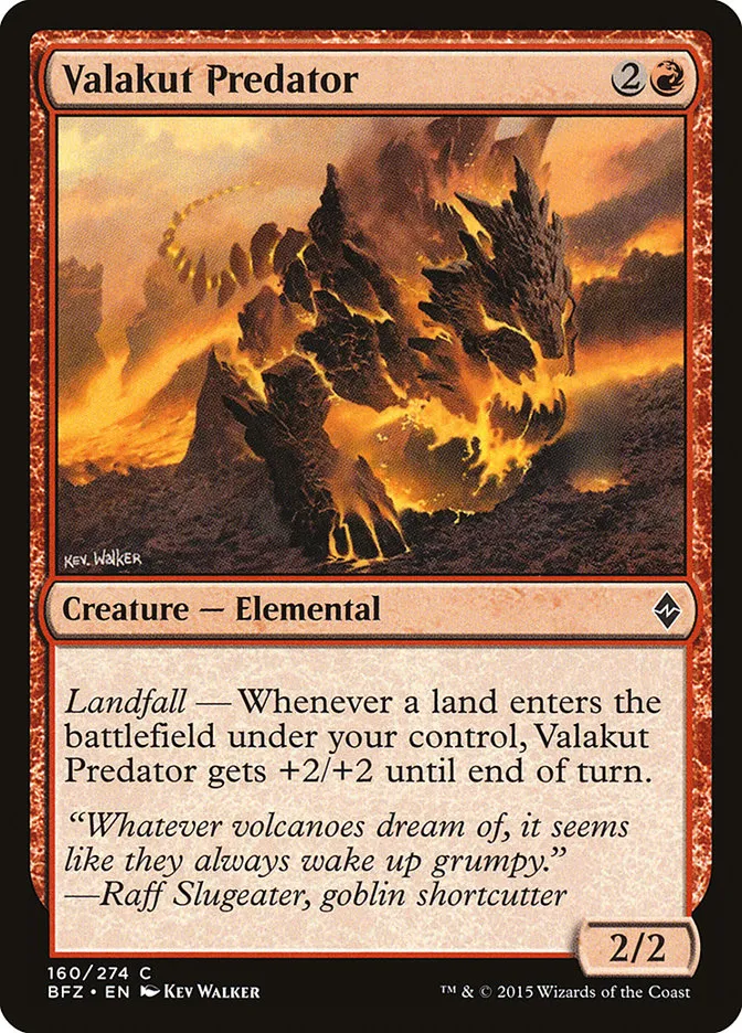 2015 Battle for Zendikar Valakut Predator #160 common card image