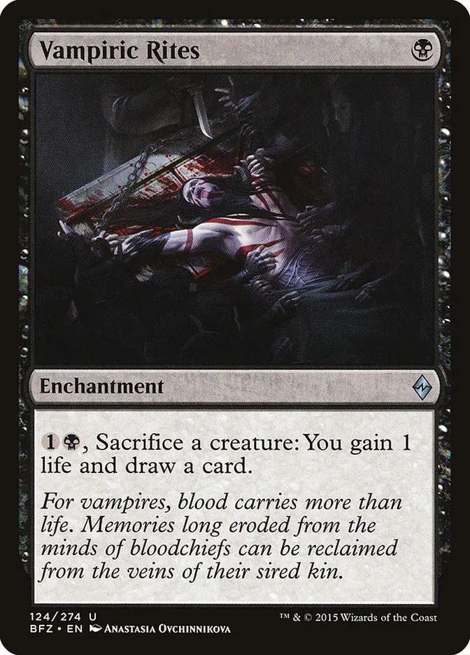 2015 Battle for Zendikar Vampiric Rites #124 uncommon card image