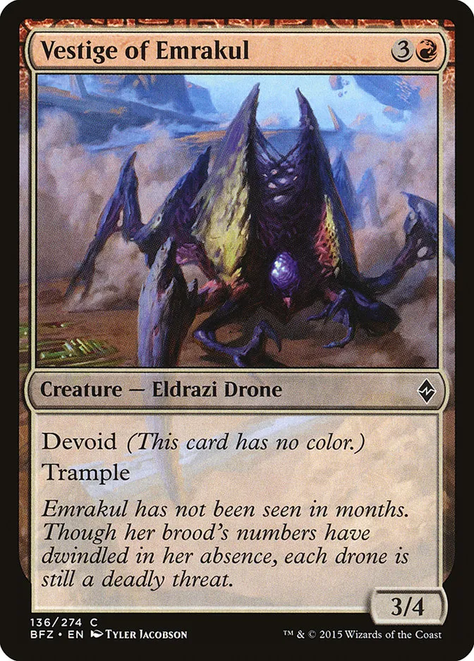 2015 Battle for Zendikar Vestige of Emrakul #136 common card image