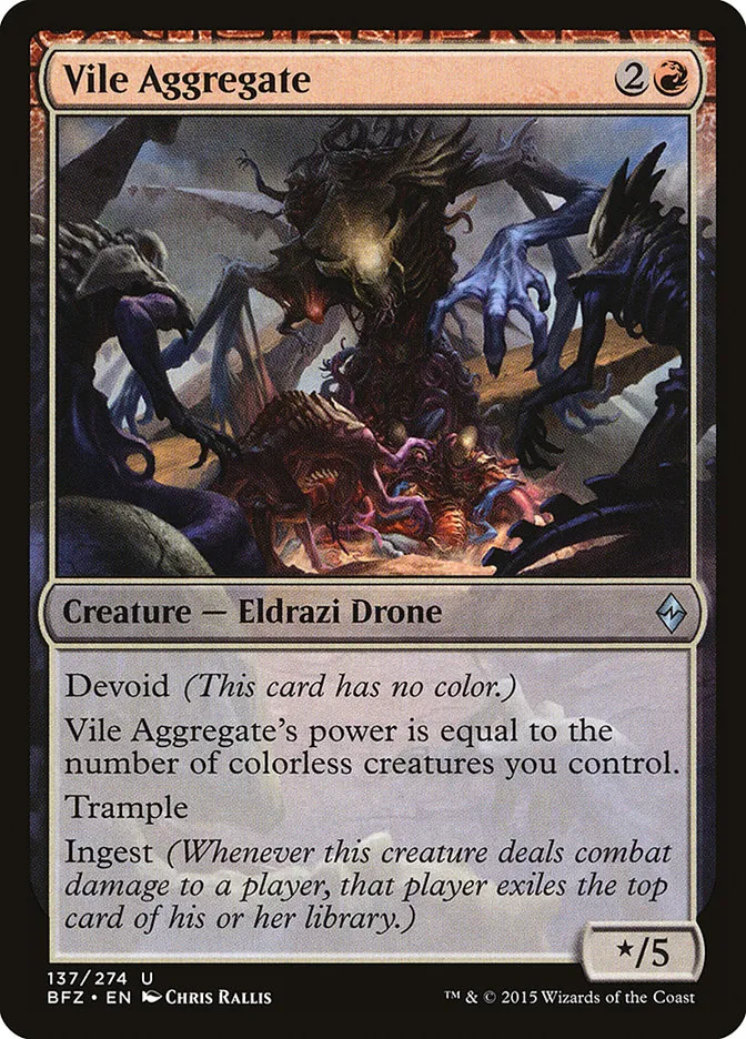 2015 Battle for Zendikar Vile Aggregate #137 uncommon card image