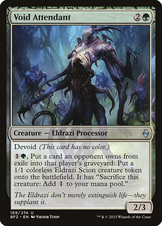 2015 Battle for Zendikar Void Attendant #169 uncommon card image