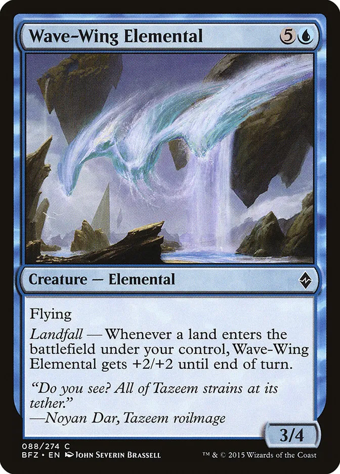 2015 Battle for Zendikar Wave-Wing Elemental common #88 common card image