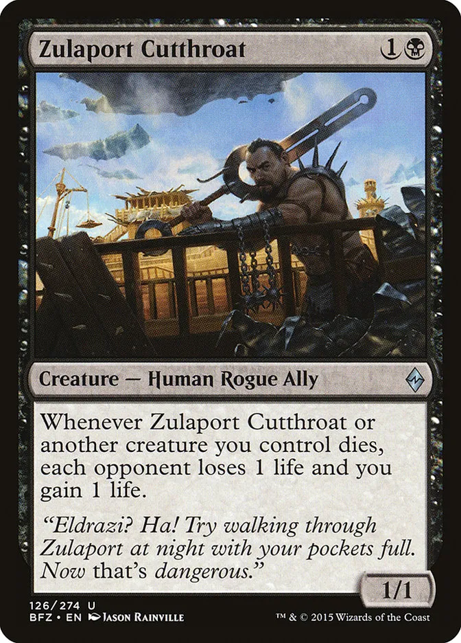 2015 Battle for Zendikar Zulaport Cutthroat #126 uncommon card image