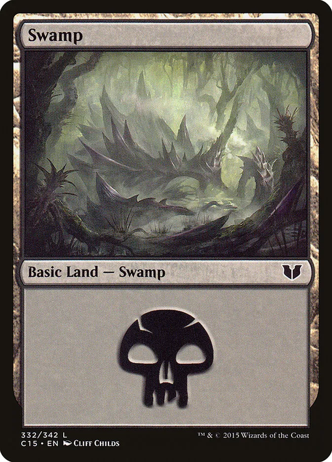 2015 Commander 2015 Swamp common #332 common card image