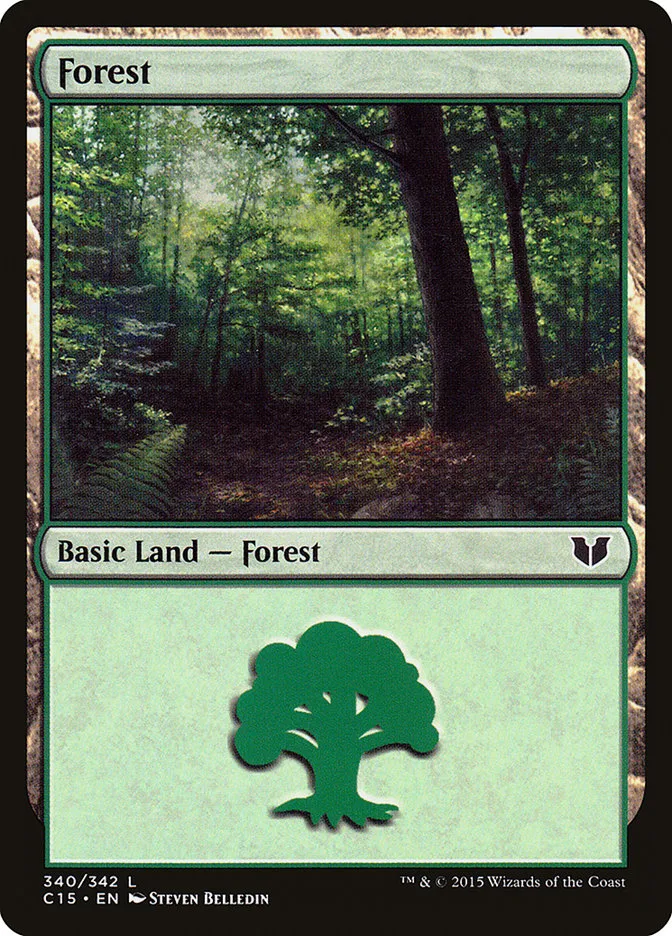 2015 Commander 2015 Forest common #340 common card image