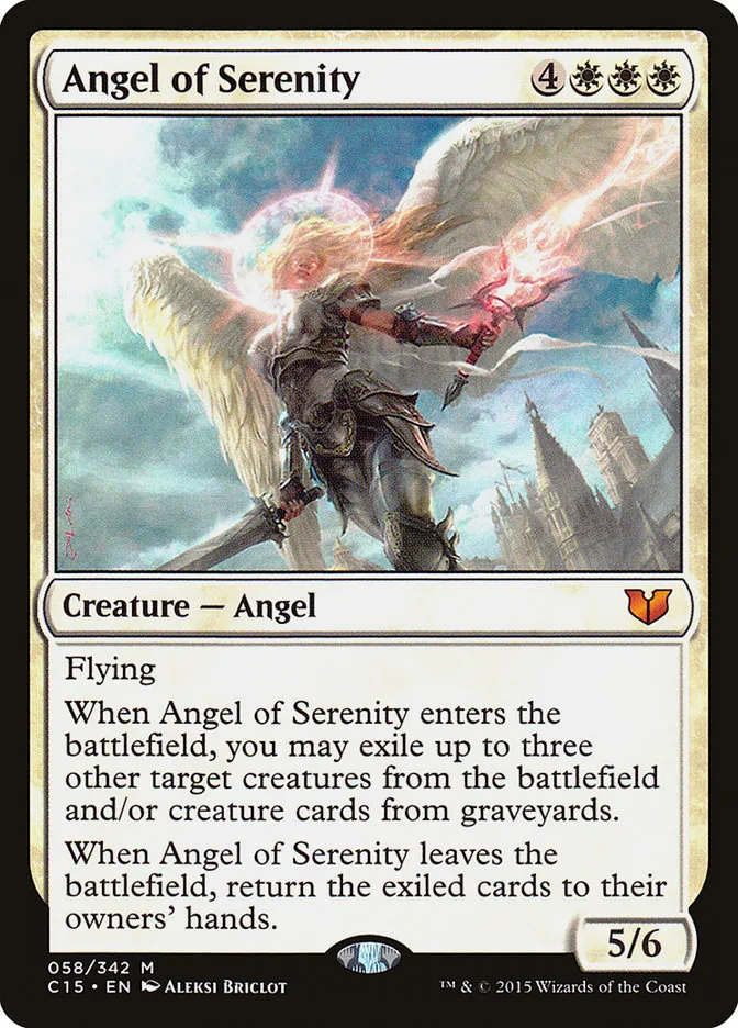 2015 Commander 2015 Angel of Serenity #58 mythic card image