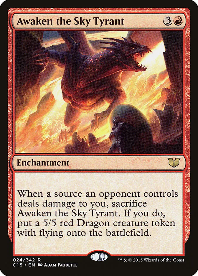 2015 Commander 2015 Awaken the Sky Tyrant rare #24 rare card image