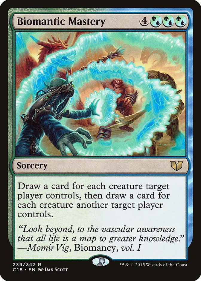 2015 Commander 2015 Biomantic Mastery rare #239 rare card image