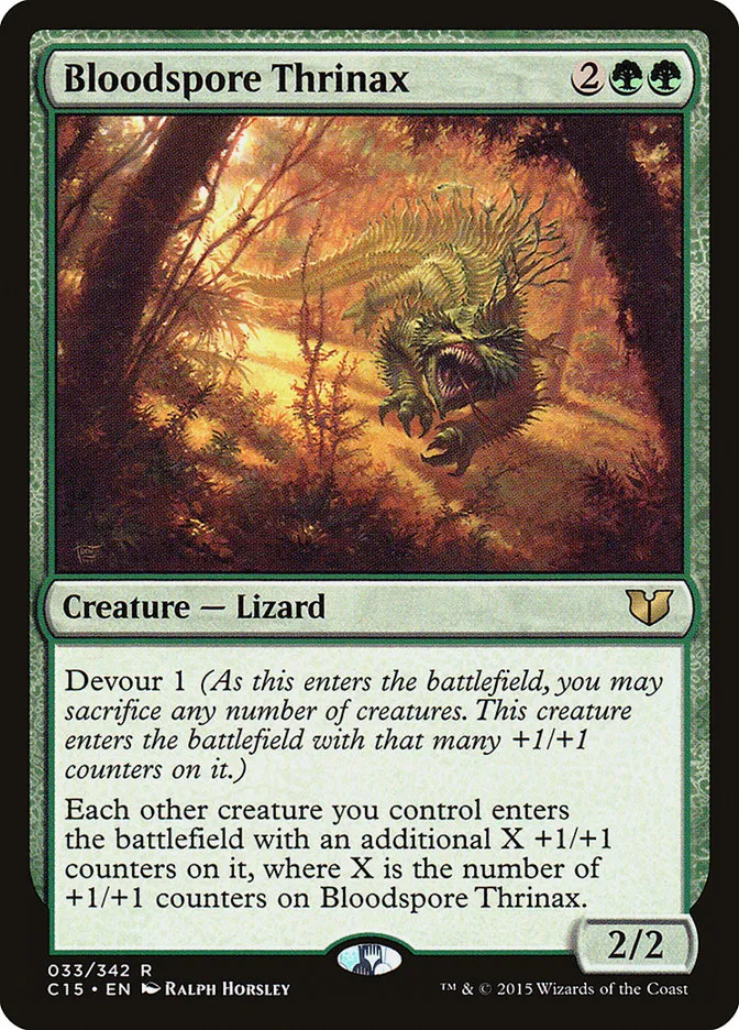 2015 Commander 2015 Bloodspore Thrinax rare #33 rare card image