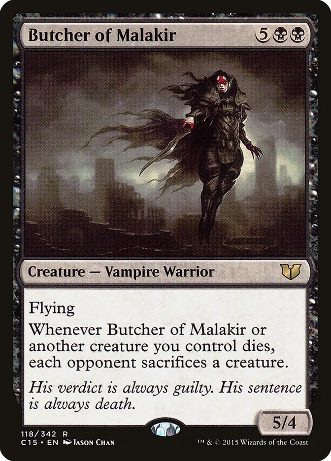 2015 Commander 2015 Butcher of Malakir rare #118 rare card image