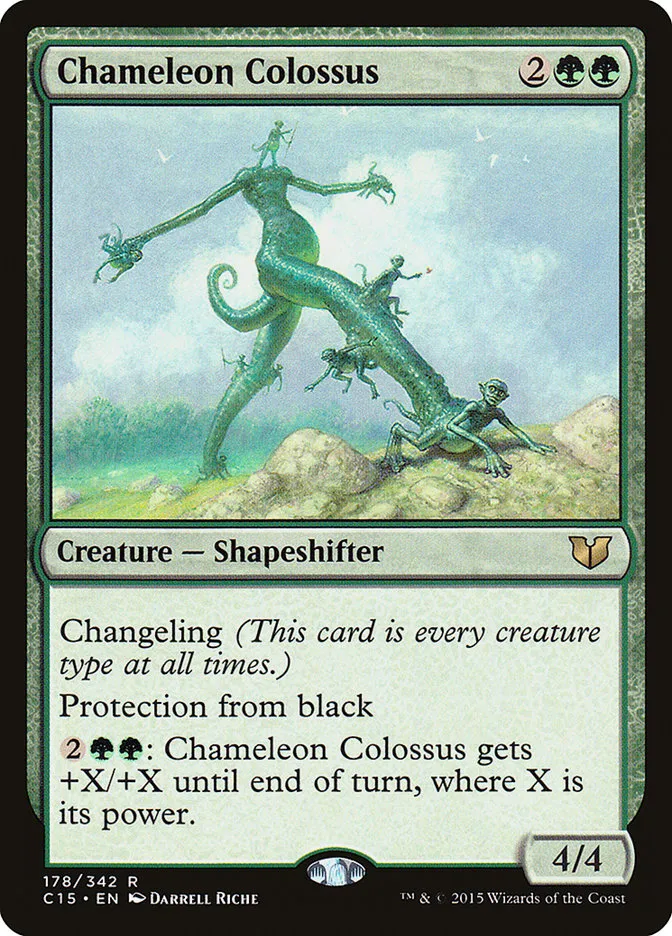 2015 Commander 2015 Chameleon Colossus rare #178 rare card image
