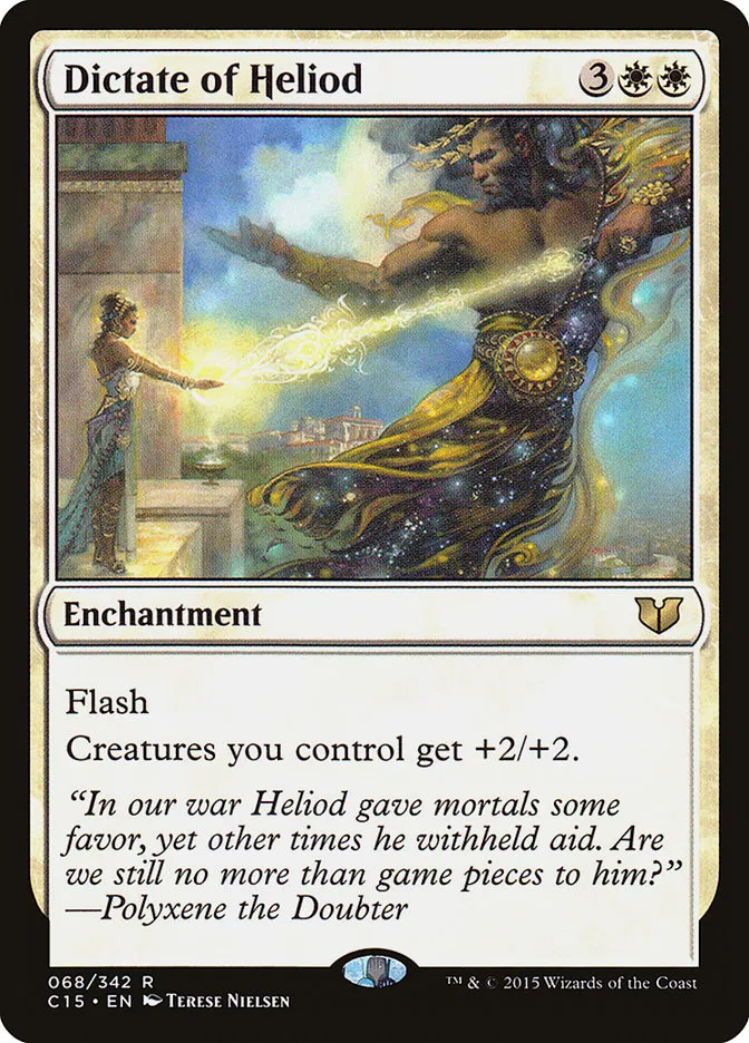 2015 Commander 2015 Dictate of Heliod rare #68 rare card image