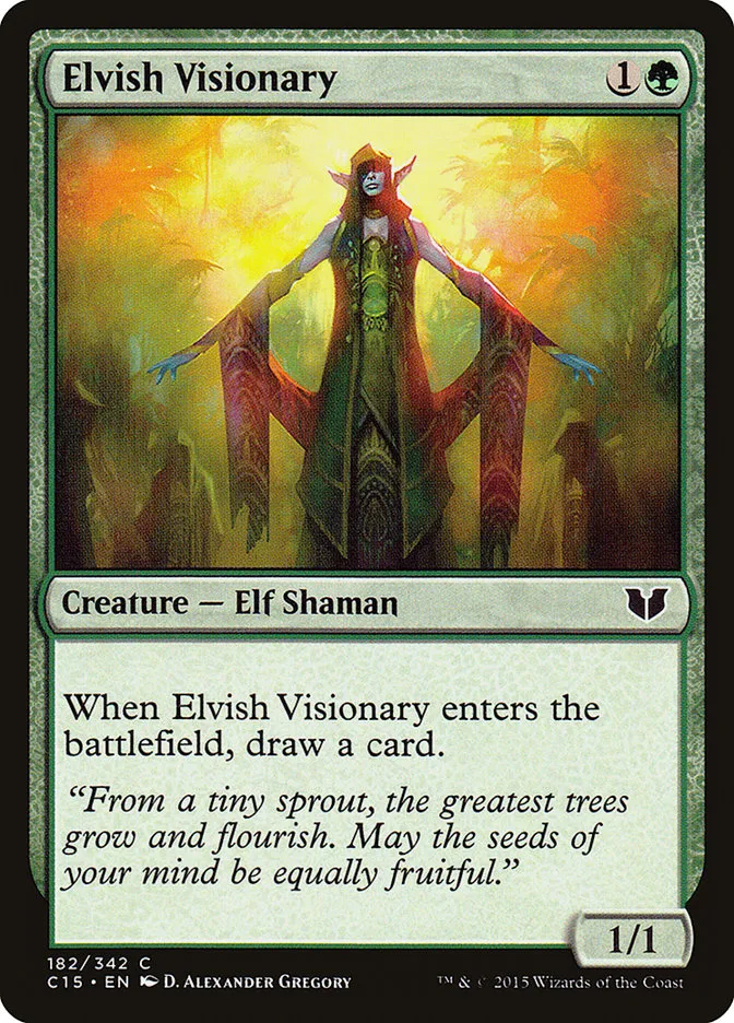 2015 Commander 2015 Elvish Visionary common #182 common card image