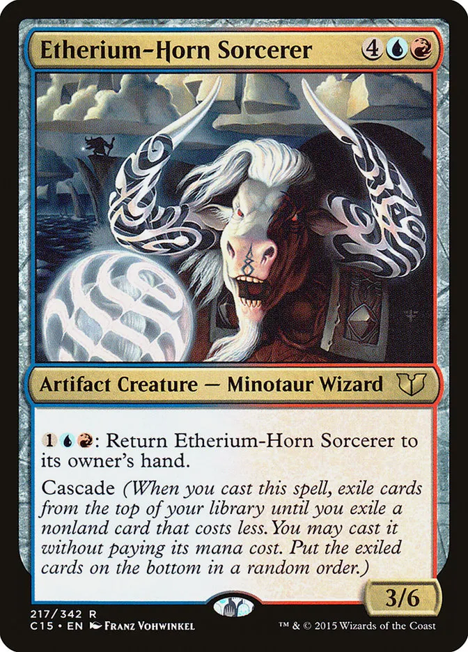 2015 Commander 2015 Etherium-Horn Sorcerer rare #217 rare card image