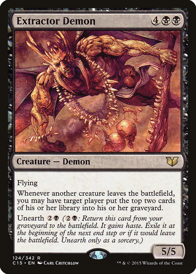 2015 Commander 2015 Extractor Demon rare #124 rare card image