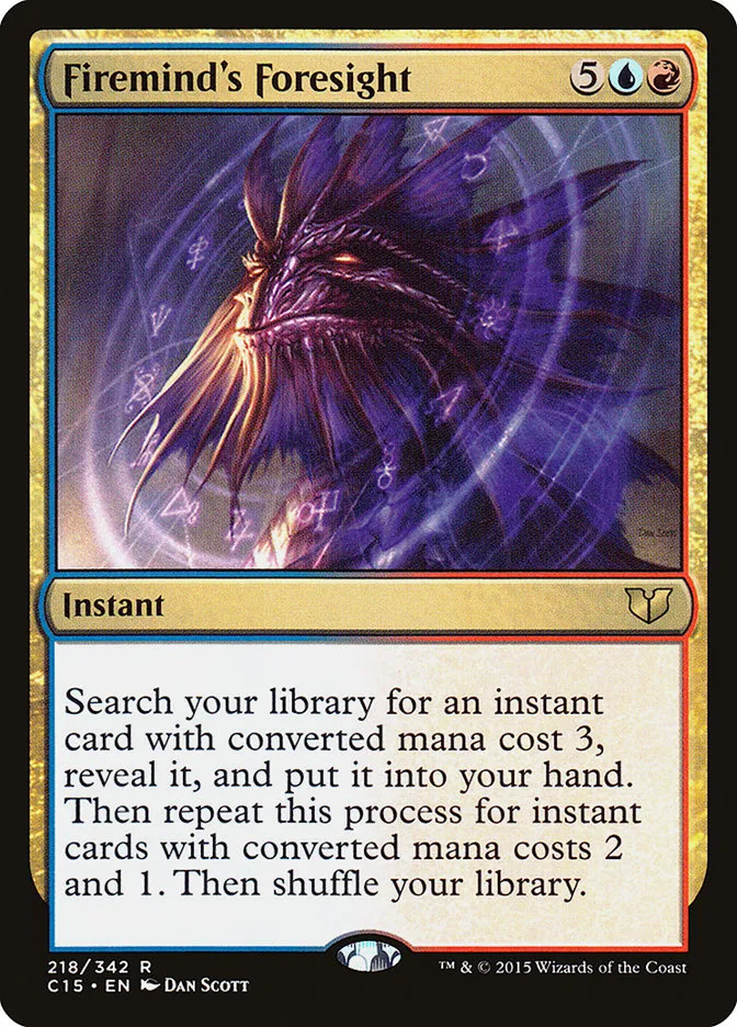 2015 Commander 2015 Firemind's Foresight rare #218 rare card image