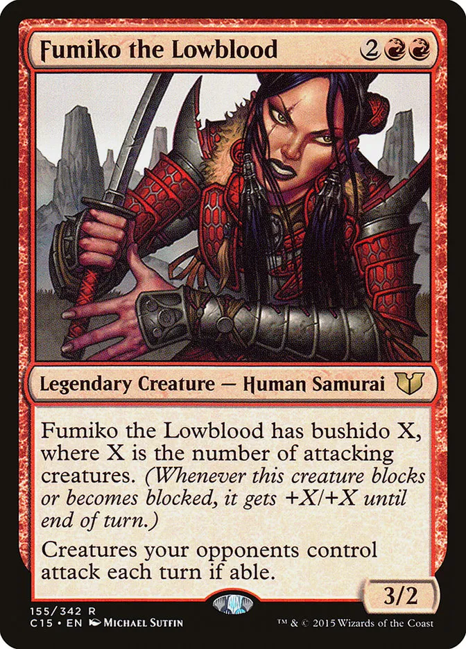 2015 Commander 2015 Fumiko the Lowblood rare #155 rare card image