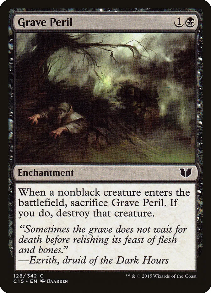 2015 Commander 2015 Grave Peril common #128 common card image