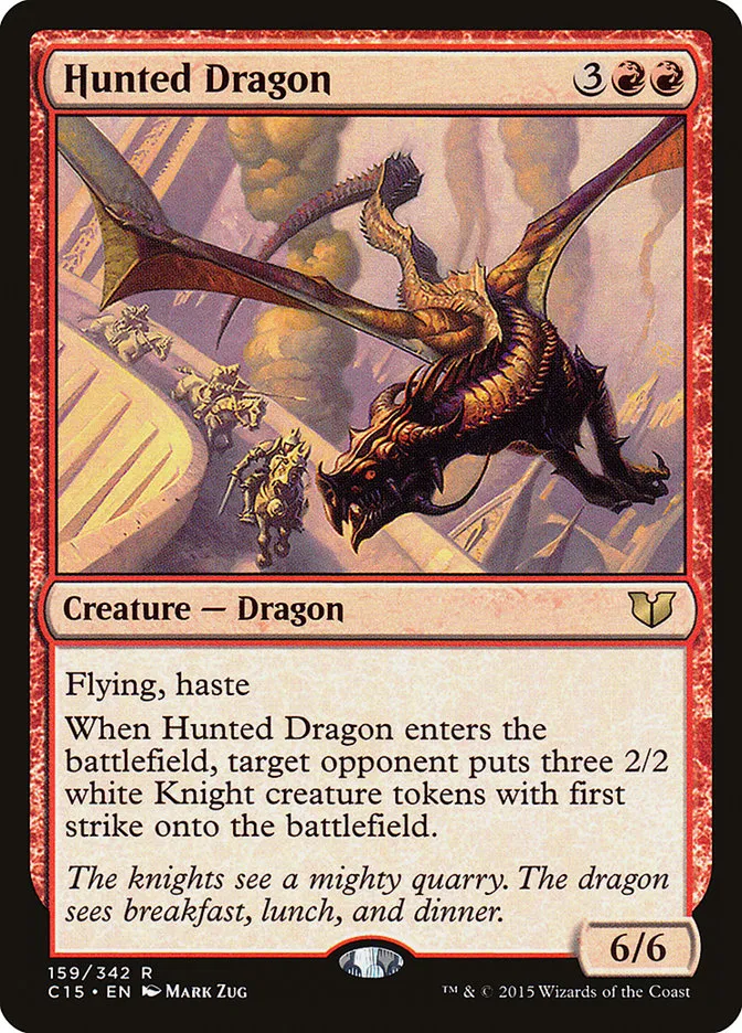 2015 Commander 2015 Hunted Dragon rare #159 rare card image