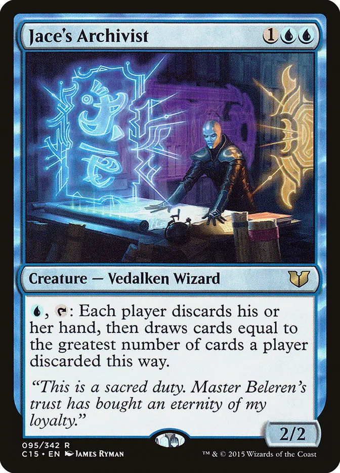 2015 Commander 2015 Jace's Archivist rare #95 rare card image