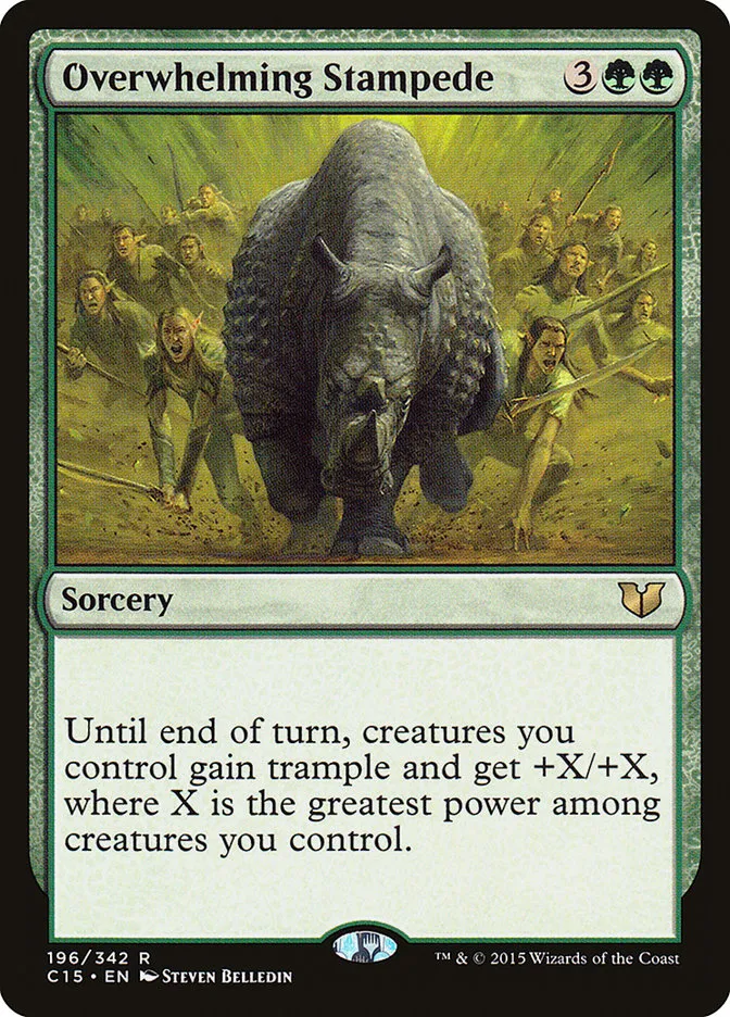 2015 Commander 2015 Overwhelming Stampede rare #196 rare card image
