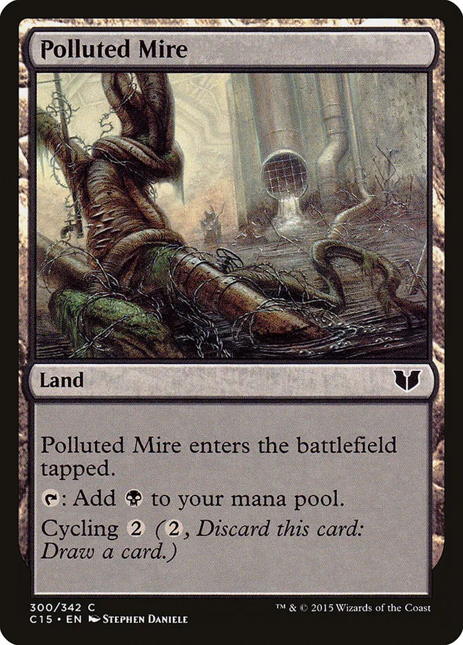 2015 Commander 2015 Polluted Mire common #300 common card image