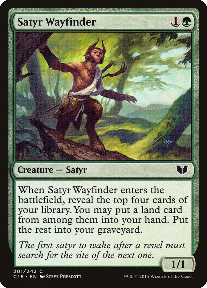 2015 Commander 2015 Satyr Wayfinder common #201 common card image