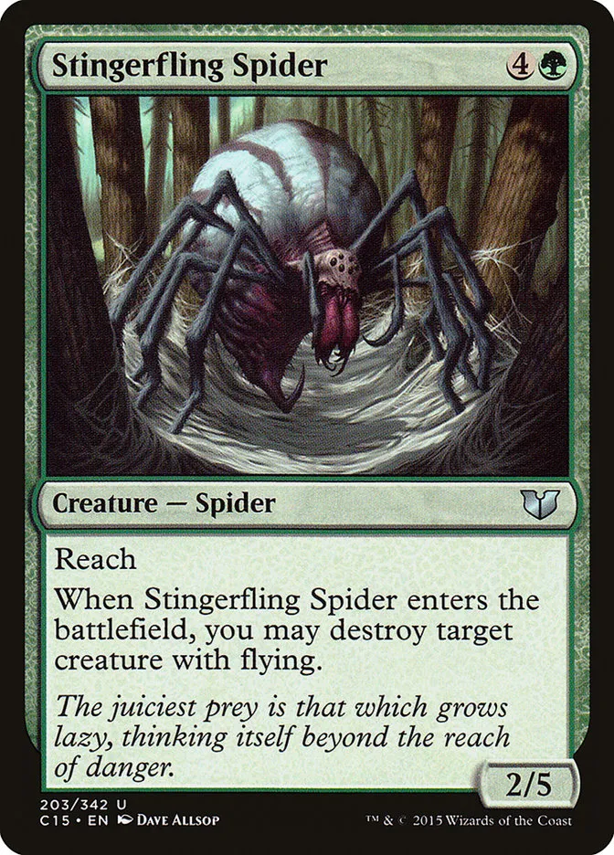 2015 Commander 2015 Stingerfling Spider uncommon #203 uncommon card image