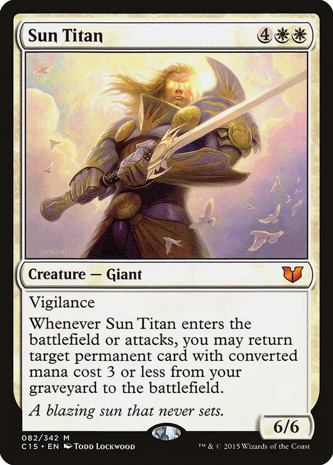 2015 Commander 2015 Sun Titan mythic #82 mythic card image