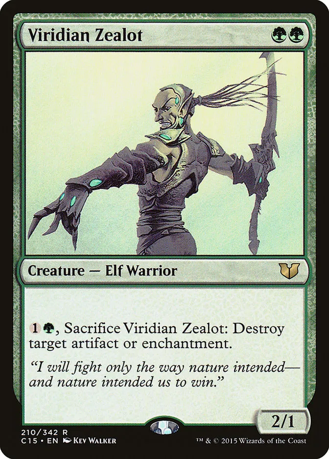 2015 Commander 2015 Viridian Zealot #210 rare card image