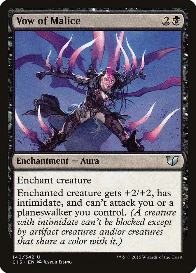 2015 Commander 2015 Vow of Malice #140 uncommon card image
