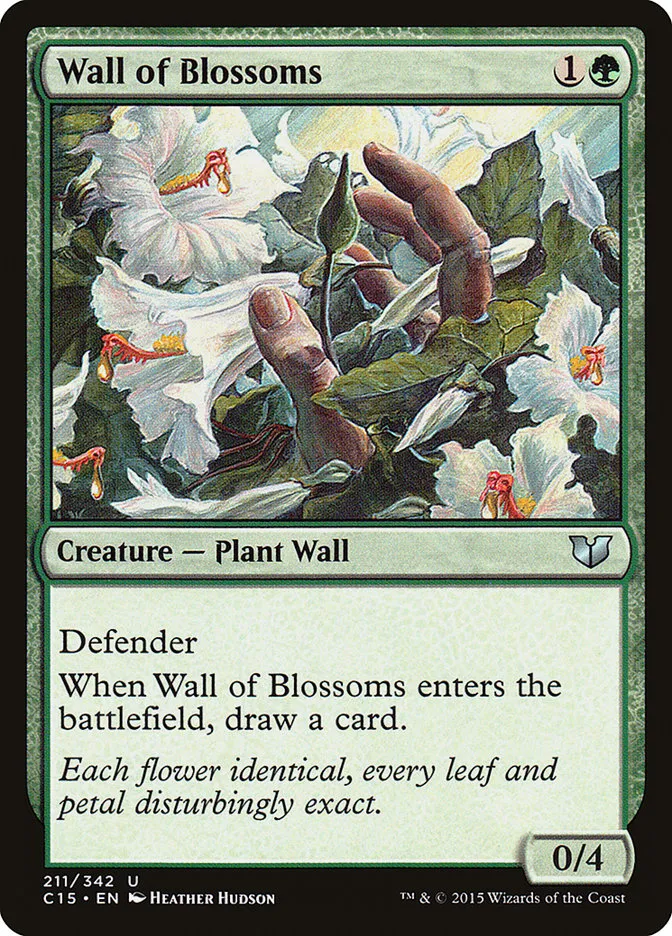 2015 Commander 2015 Wall of Blossoms #211 uncommon card image