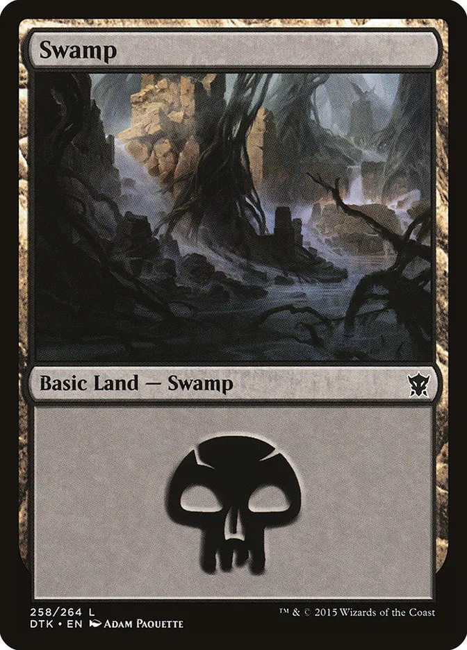 2015 Dragons of Tarkir Swamp #258 common card image