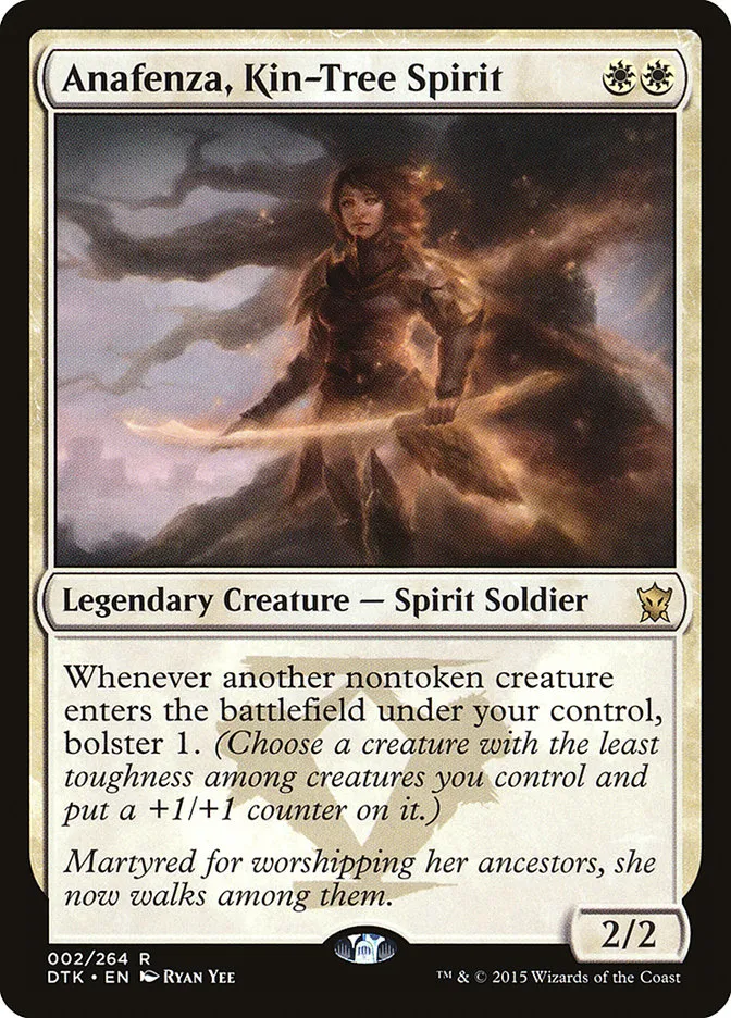 2015 Dragons of Tarkir Anafenza, Kin-Tree Spirit rare #2 rare card image