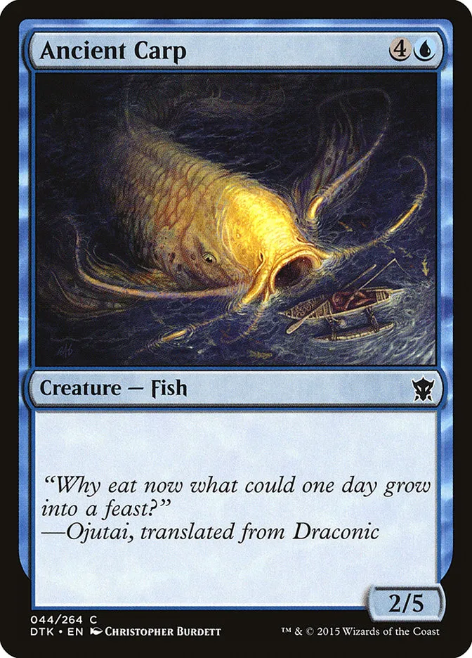 2015 Dragons of Tarkir Ancient Carp common #44 common card image