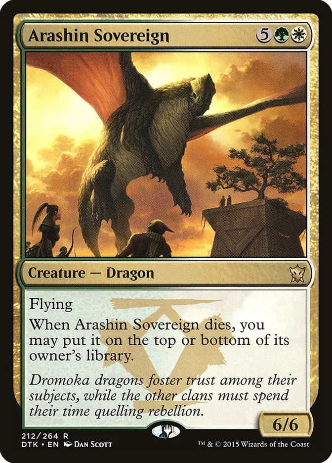 2015 Dragons of Tarkir Arashin Sovereign rare #212 rare card image