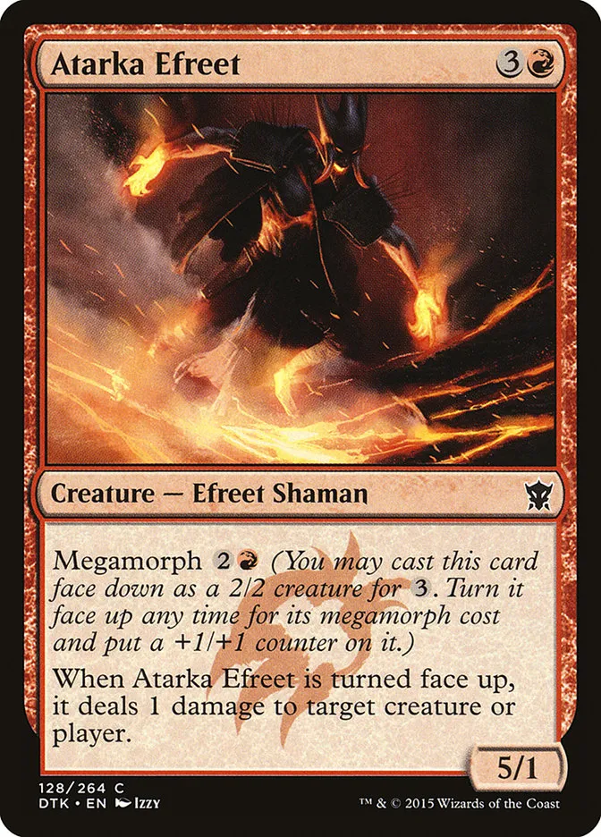 2015 Dragons of Tarkir Atarka Efreet #128 common card image