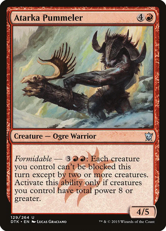 2015 Dragons of Tarkir Atarka Pummeler uncommon #129 uncommon card image