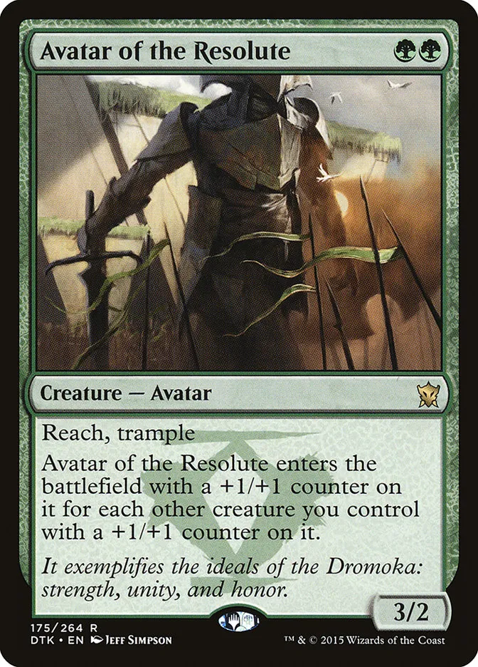 2015 Dragons of Tarkir Avatar of the Resolute rare #175 rare card image
