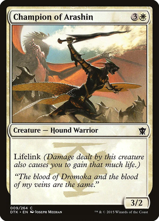 2015 Dragons of Tarkir Champion of Arashin common #9 common card image