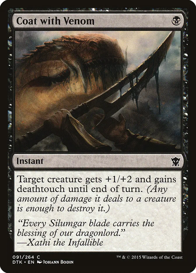 2015 Dragons of Tarkir Coat with Venom #91 common card image