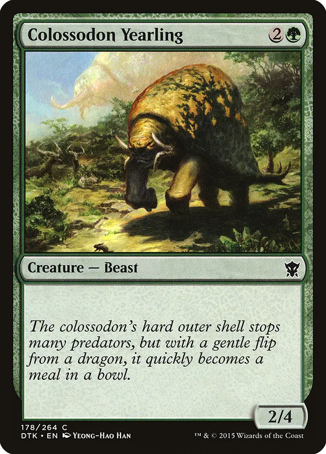 2015 Dragons of Tarkir Colossodon Yearling #178 common card image