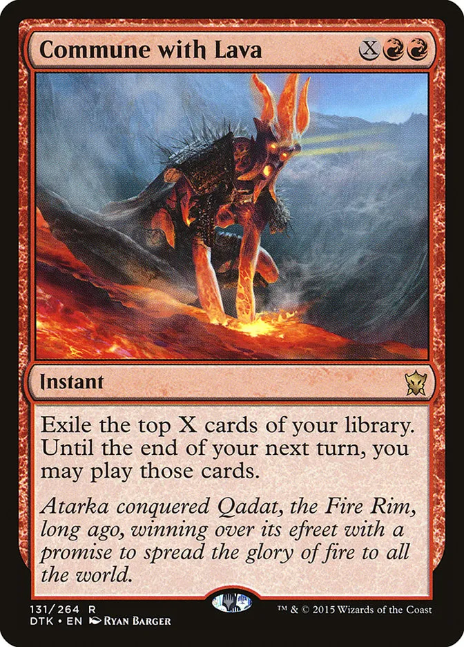 2015 Dragons of Tarkir Commune with Lava rare #131 rare card image