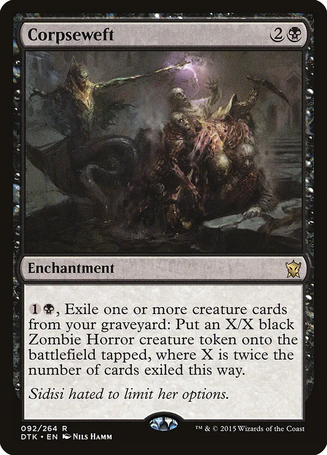 2015 Dragons of Tarkir Corpseweft rare #92 rare card image