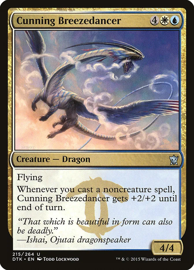 2015 Dragons of Tarkir Cunning Breezedancer uncommon #215 uncommon card image