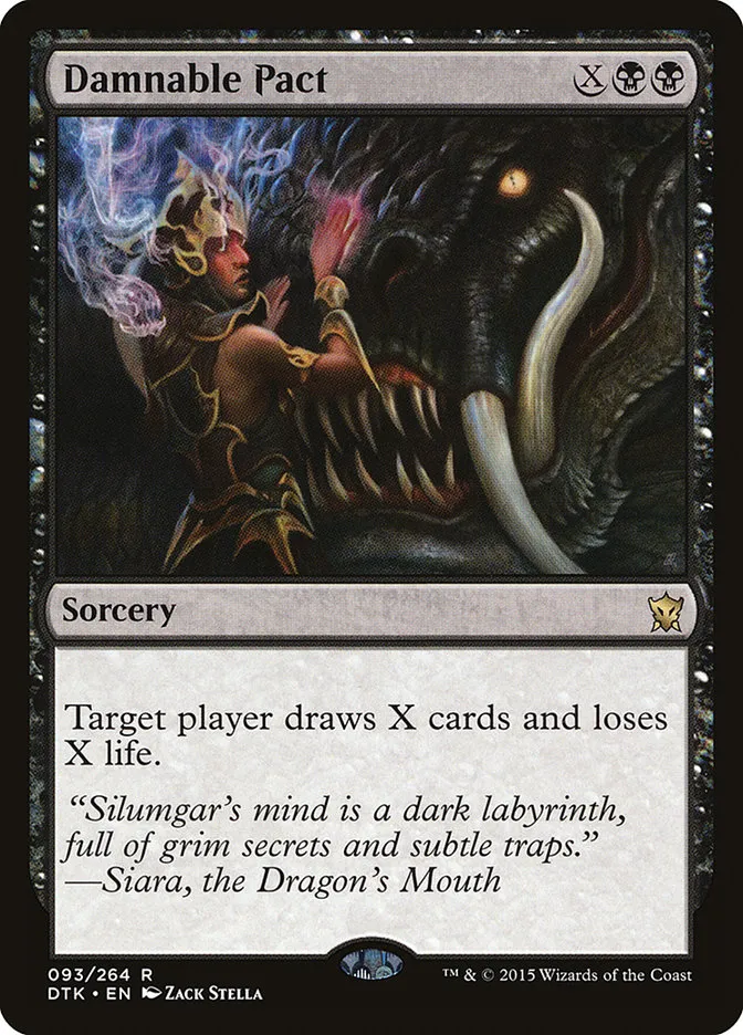 2015 Dragons of Tarkir Damnable Pact rare #93 rare card image