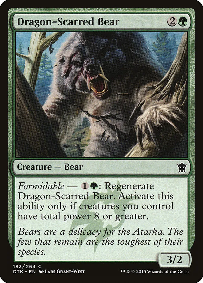 2015 Dragons of Tarkir Dragon-Scarred Bear #183 common card image